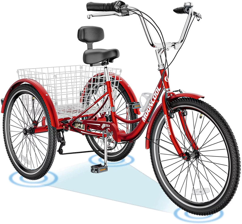 20/24/26 inch Adult Tricycle 3 Wheel Bike with Cargo Basket B157