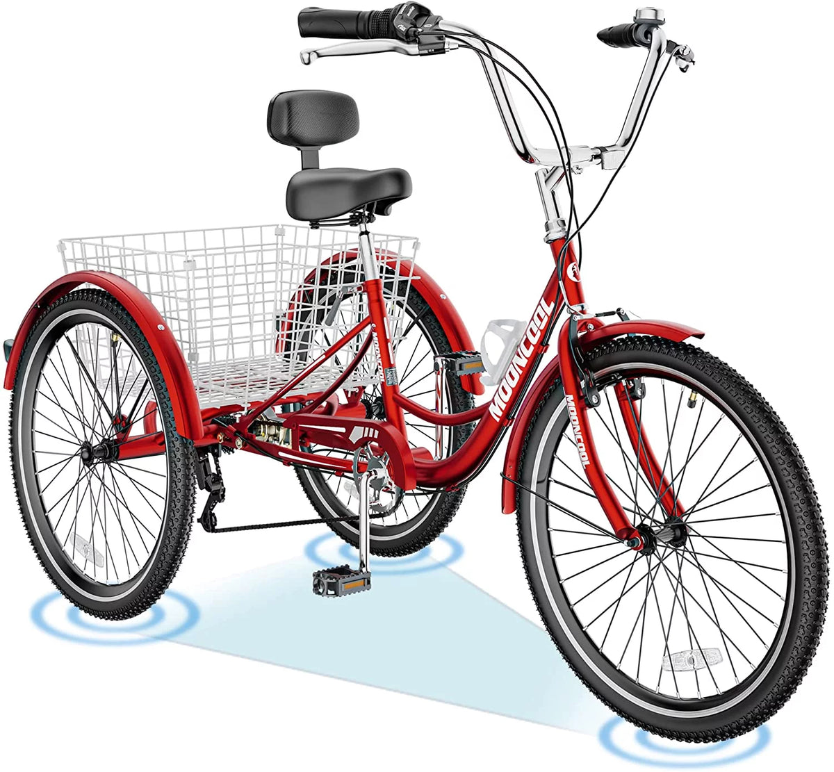 20/24/26 inch Adult Tricycle 3 Wheel Bike with Cargo Basket B157