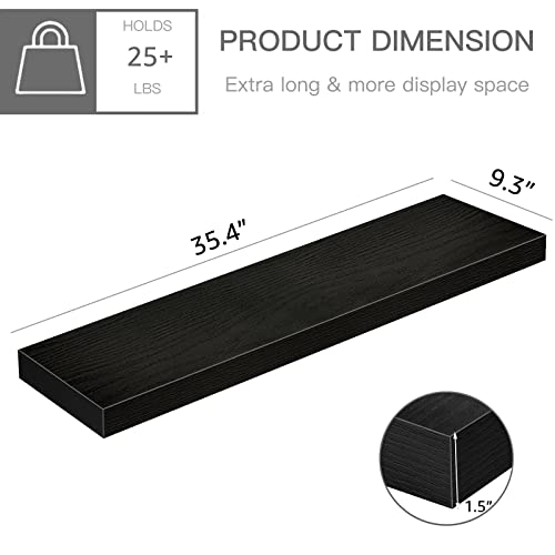Floating Shelves for Wall, 16 x 7 inch Set of 2, Rustic Brown Z177564