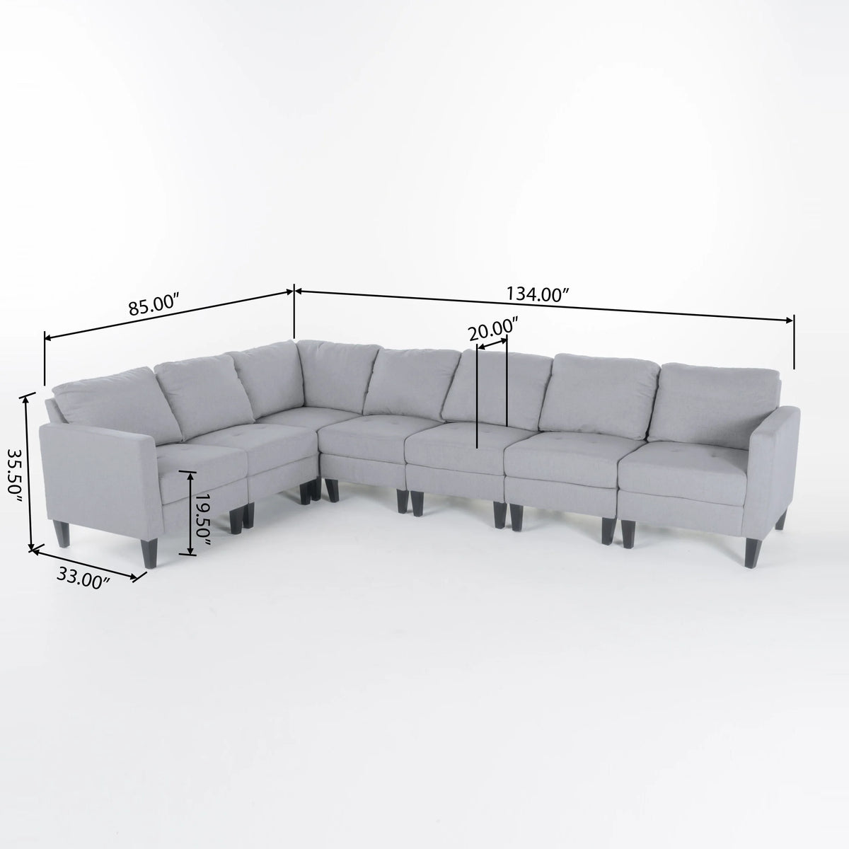 7-piece Fabric Sectional Sofa Set X205