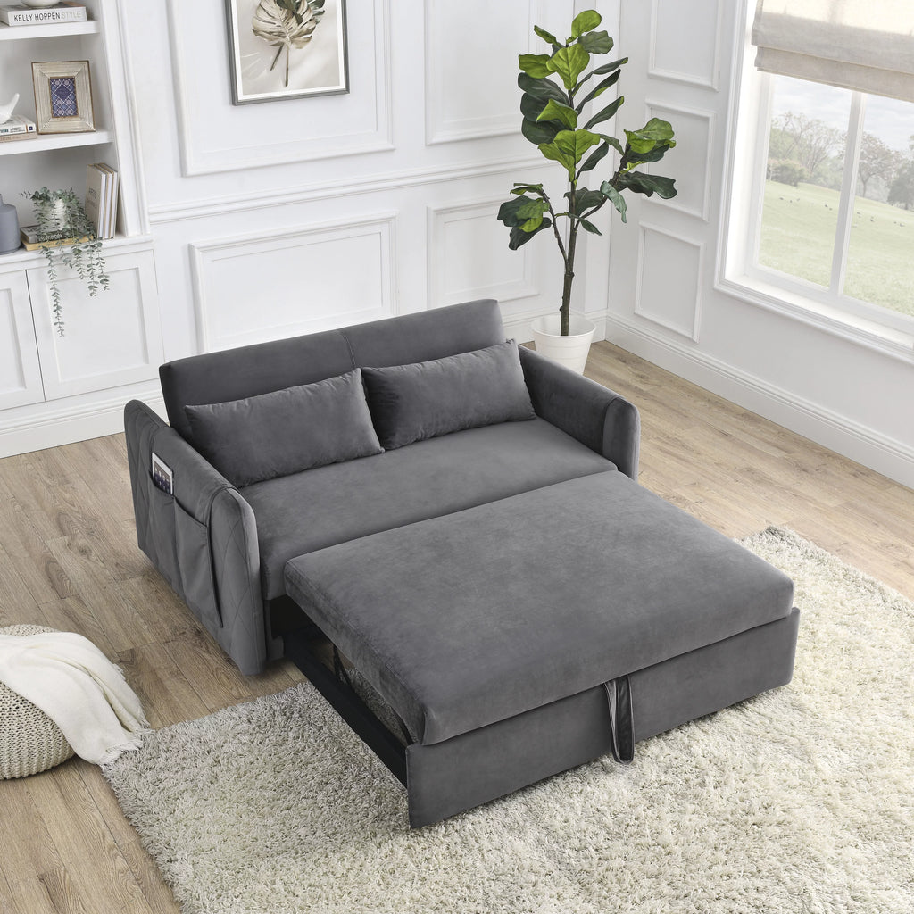 Gray 2-Seat Futon Sofa Bed L18440