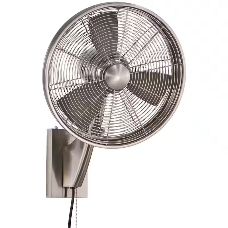 15 in. Indoor/Outdoor Brushed Nickel Wall Mount Fan R234