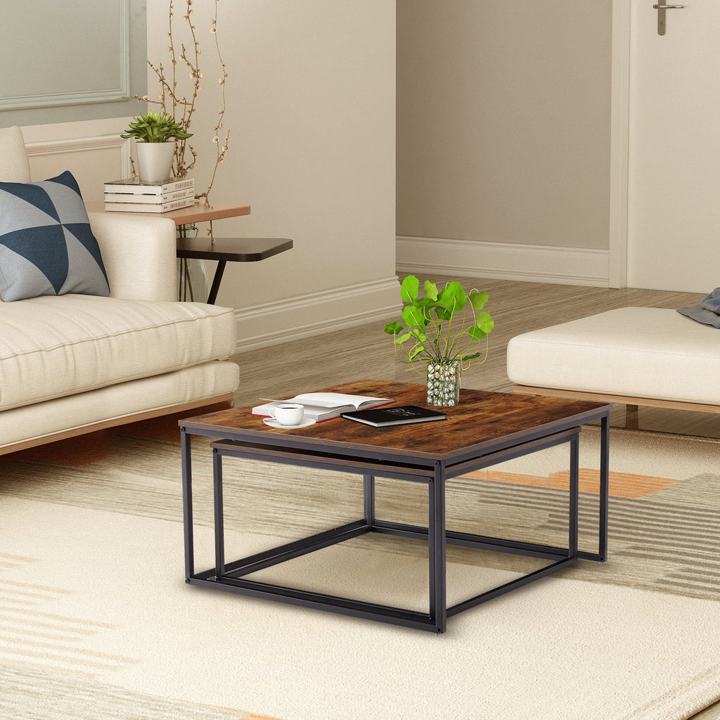 Brown Wood Nesting Coffee Table Set X881567