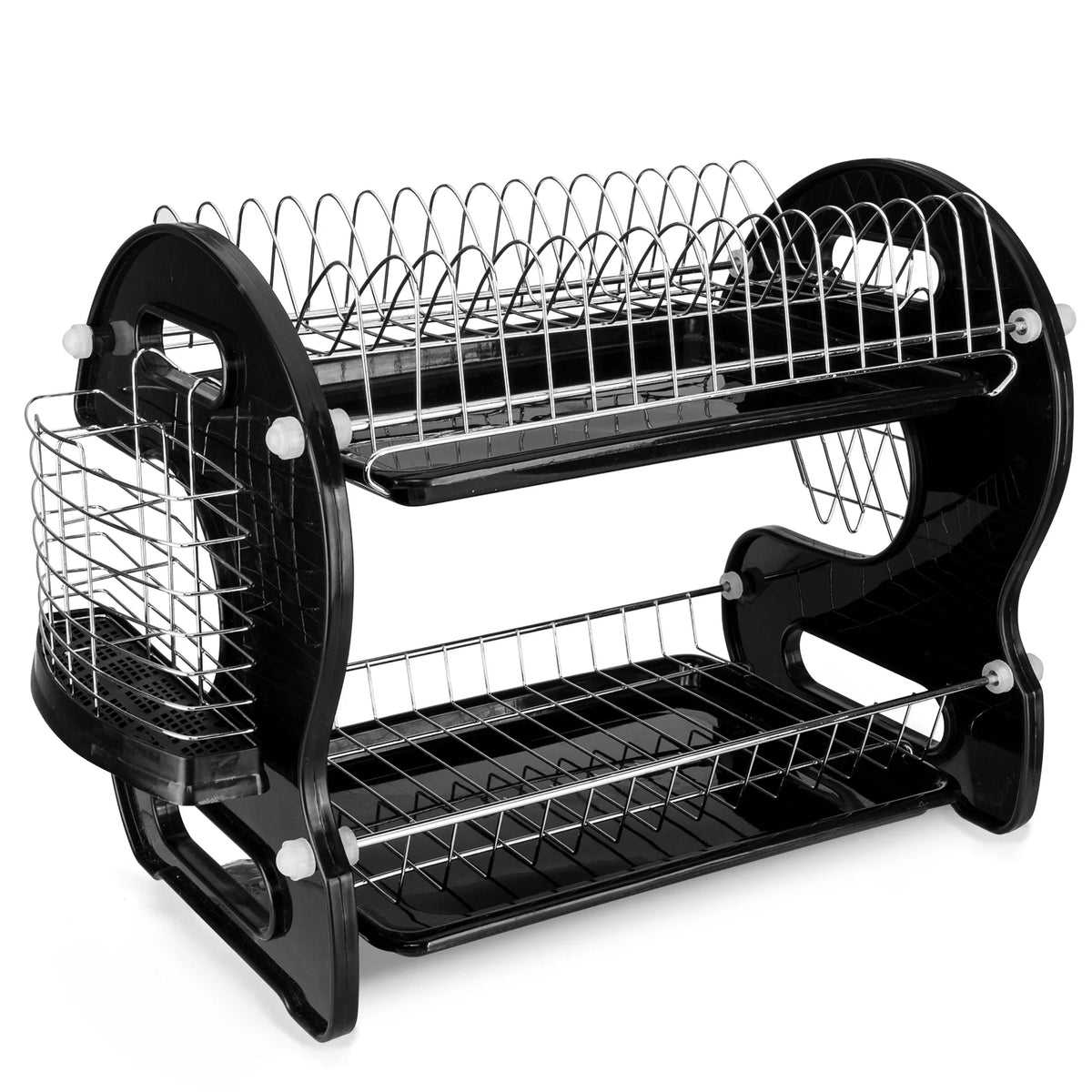 Black 2-Tier Plastic Dish Drainer E397681