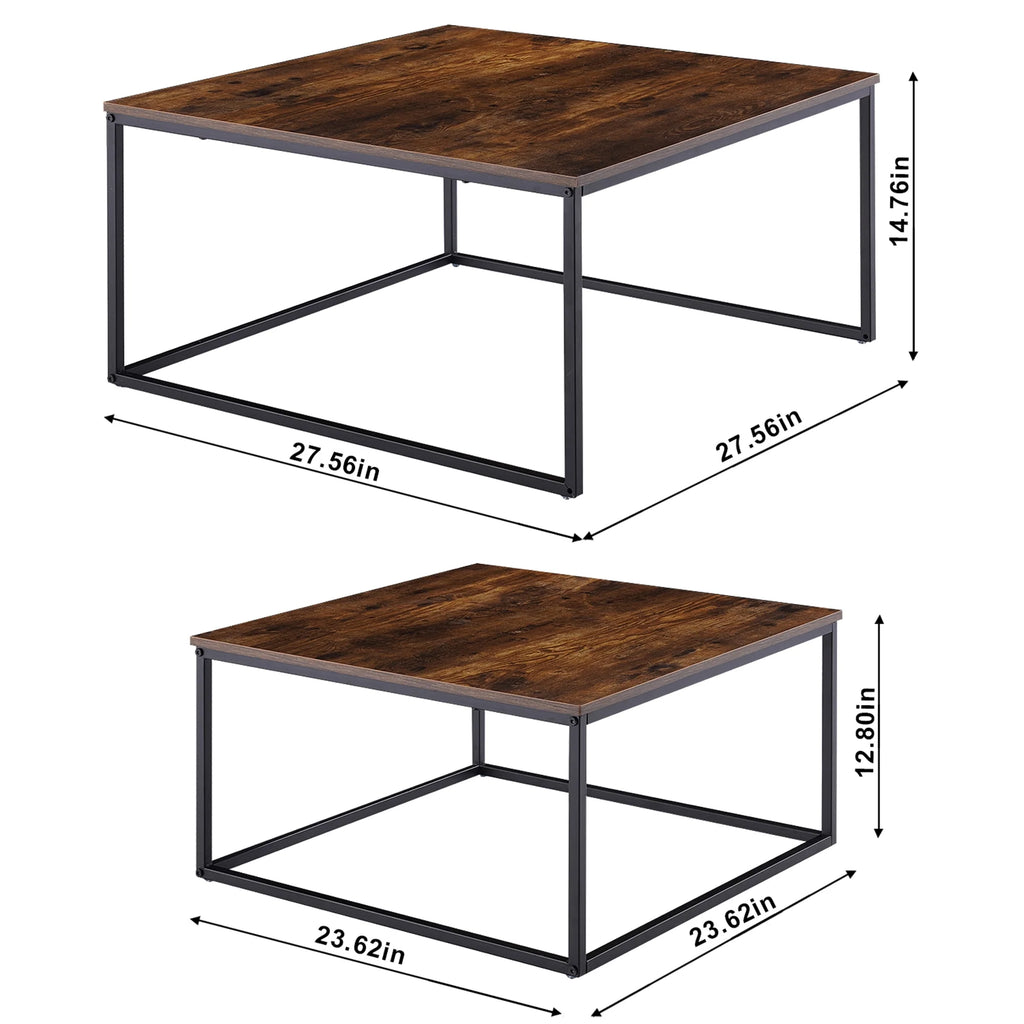 Brown Wood Nesting Coffee Table Set X881567