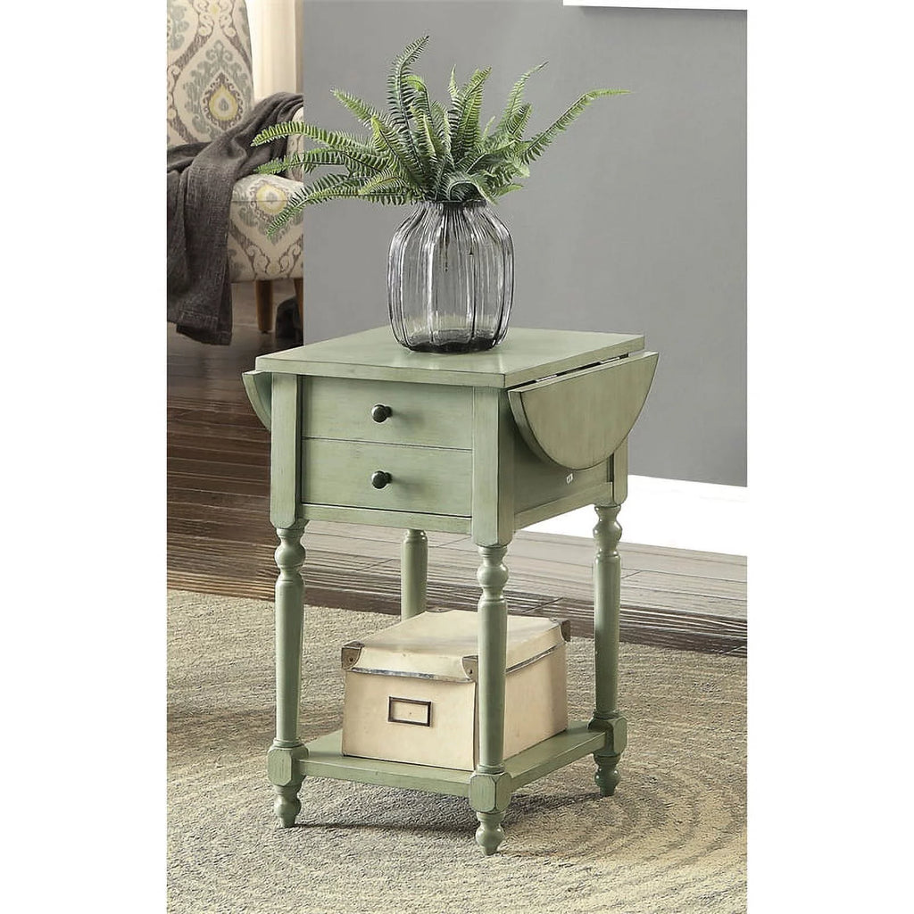 Wood Drop-Leaf Side Table Antique Gray H229776