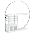 2-door Circular LED Home Bar with Wine Storage White High Gloss C2903