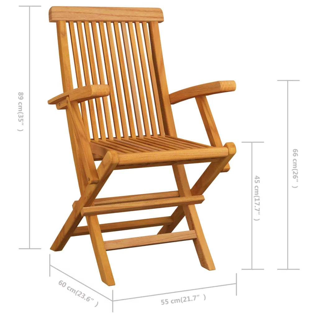 2 pcs Acacia Wood Patio Dining Chairs with Cushions X793951