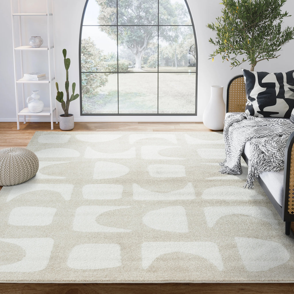 6 x 9 Beige Cream Area Rug D54673
