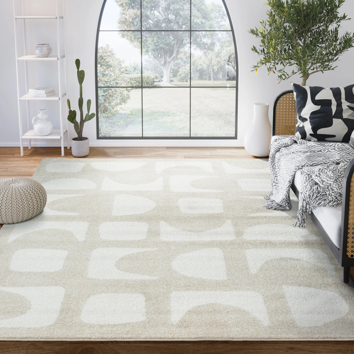 6 x 9 Beige Cream Area Rug D54673