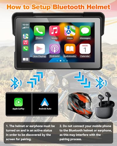 7 Inch Waterproof Touchscreen Motorcycle CarPlay Screen X8337