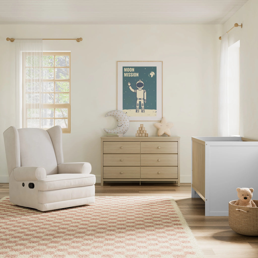 White 6 Drawer Double Dresser C59066