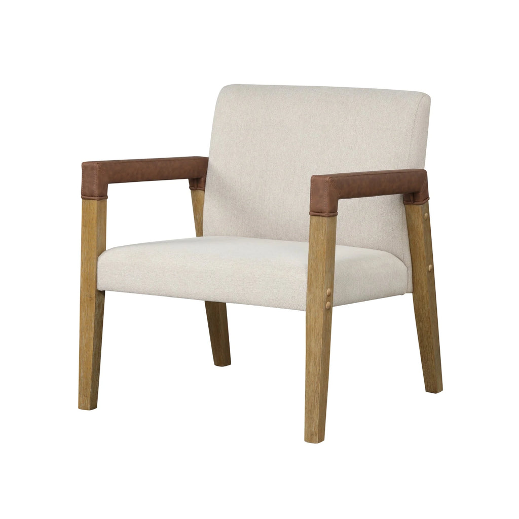 Natural Flax Upholstered Accent Chair with Arms F58167