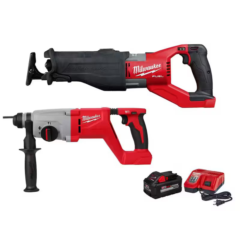 18V Lithium-Ion Brushless Cordless Sawzall and Rotary Hammer Kit N856483