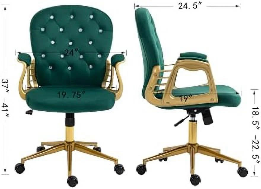 Pink Velvet Office Chair with Wheels V943