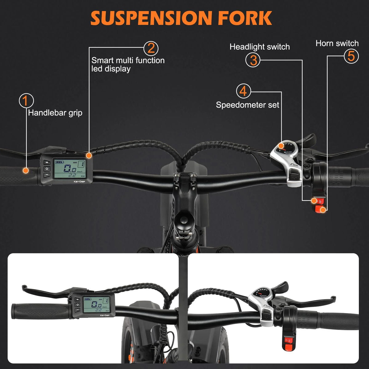 26 inch 7-Speed Electric Mountain Bicycle 500W 48V 10Ah E1099