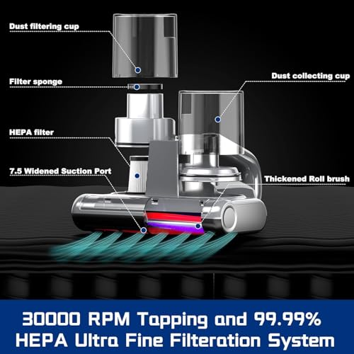 Cordless Mattress Vacuum Cleaner with 16Kpa Suction, UV-C Light, HEPA Filtration G4326