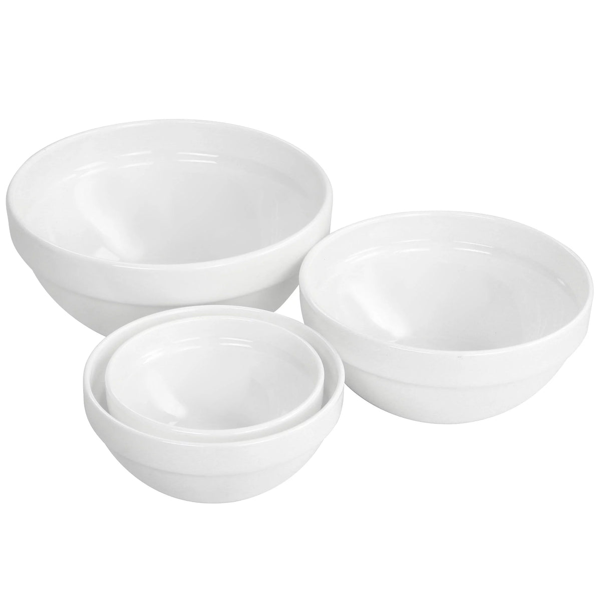 8 Piece White Tempered Opal Glass Bowl and Lid Set R5982