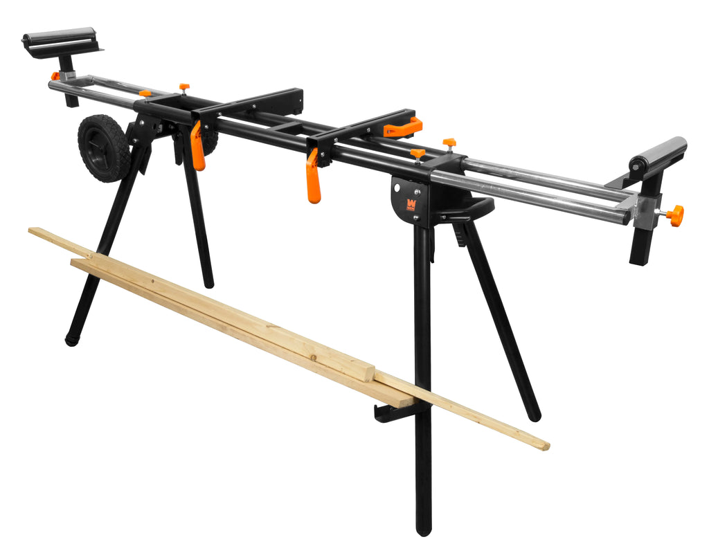 Collapsible Rolling Miter Saw Stand with 3 Onboard Outlets Z912