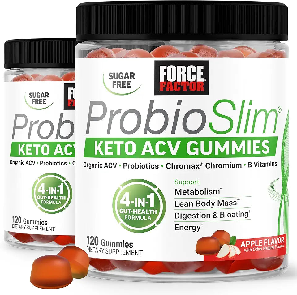 Organic Apple Cider Vinegar Gummies with Probiotics & Prebiotics, 1 Net Carb, Apple Flavor, 240ct H7328