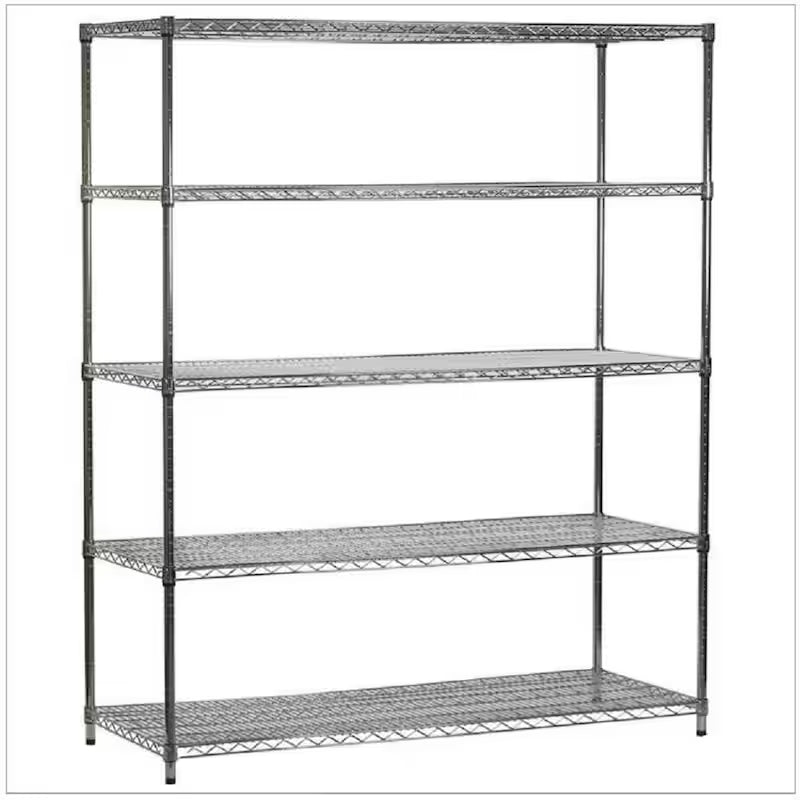 Black 5-Shelf Steel Wire Shelving Unit B347