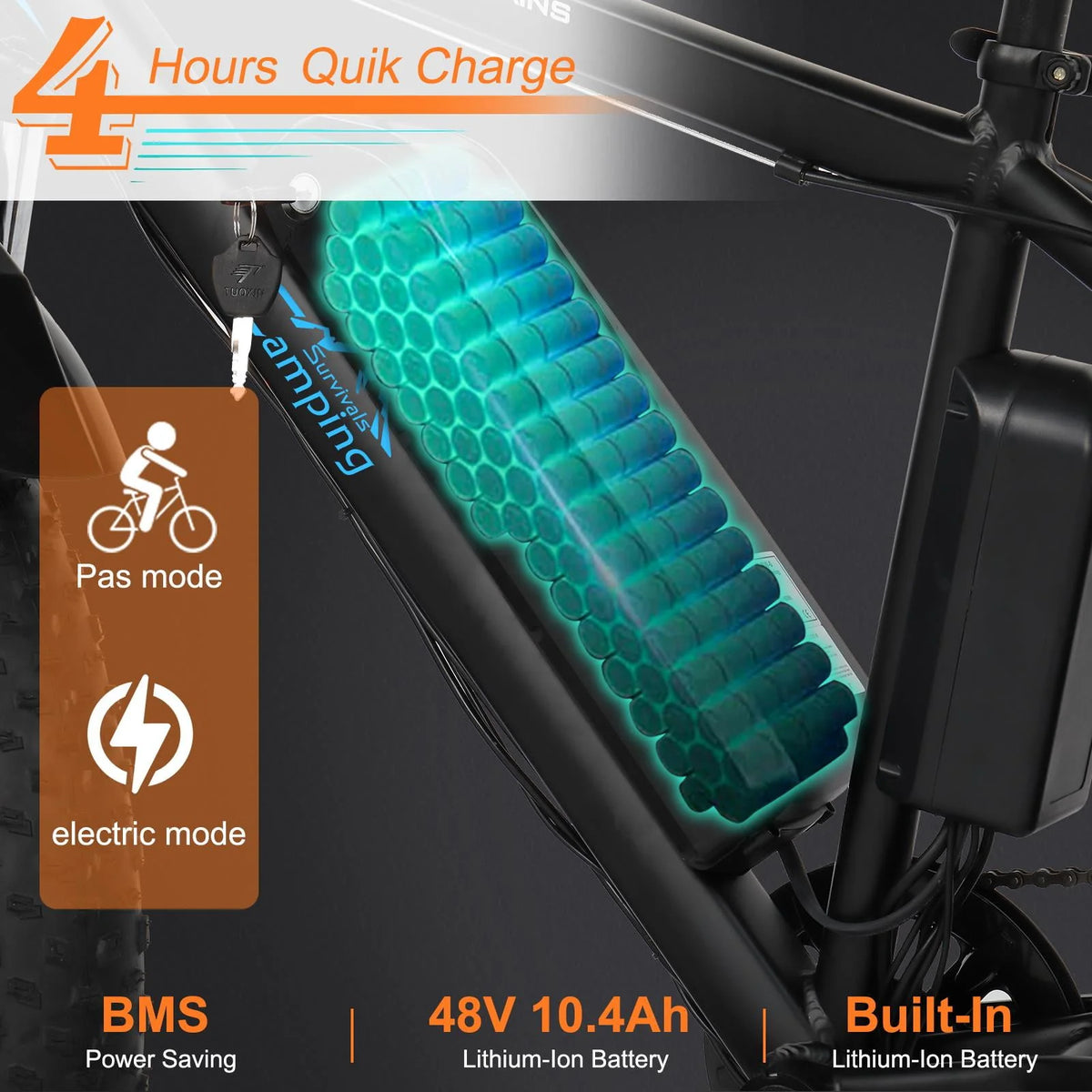 26 inch 7-Speed Electric Mountain Bicycle 500W 48V 10Ah E1099