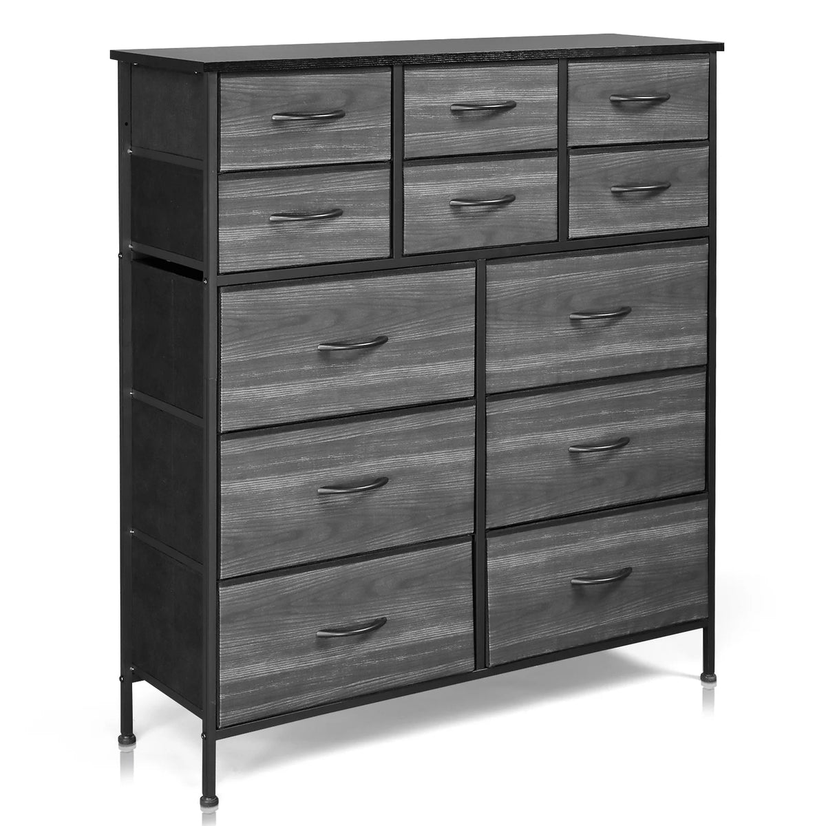 Wide 5 Drawer Storage Dresser with Wood Top J541