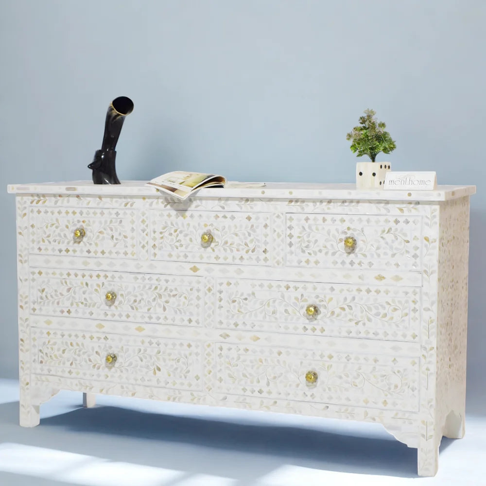 White 7 Drawer Dresser Y5945