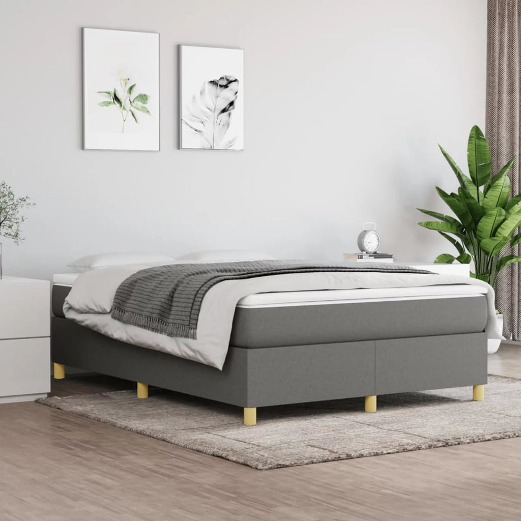 Full Size Fabric Platform Bed Frame with Wooden Slat Support V383874