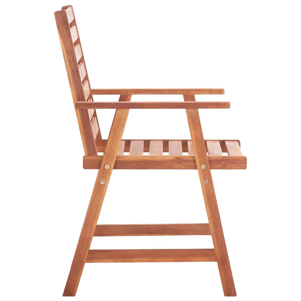 2 pcs Acacia Wood Patio Dining Chairs with Cushions X793951
