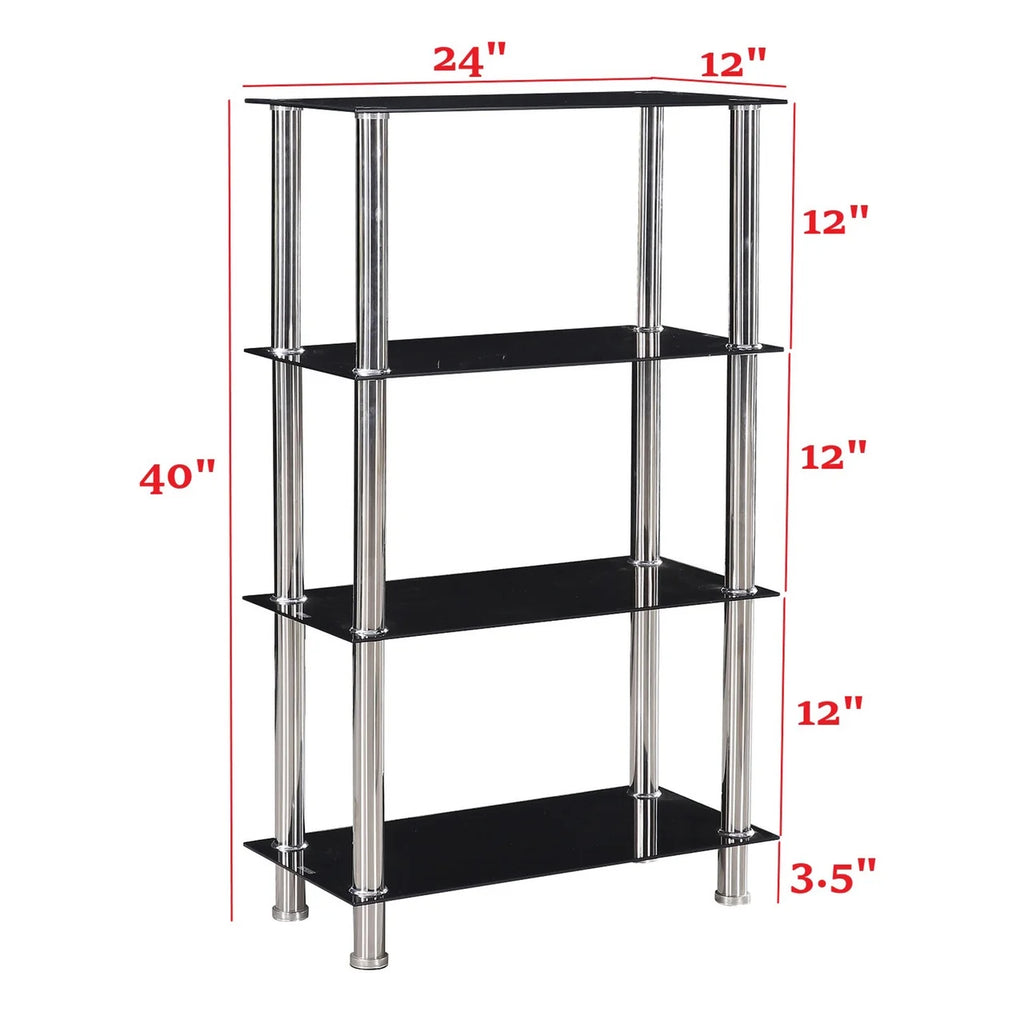 Glass 4 Tier Shelves Bookcase K3476