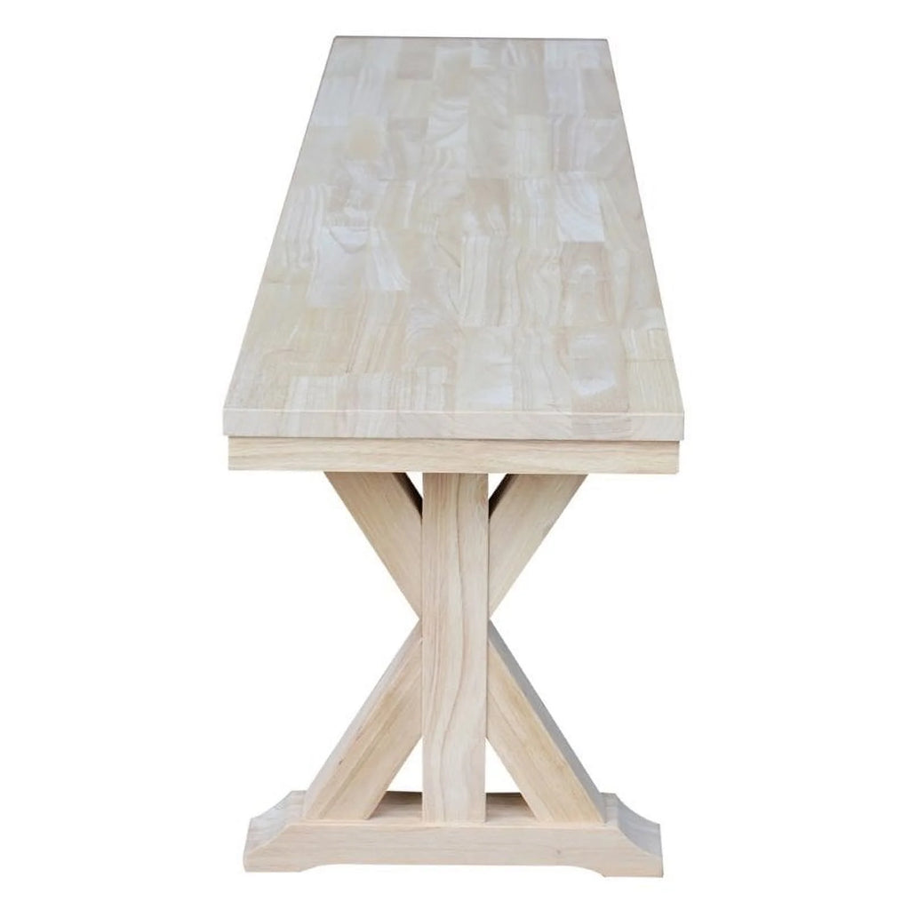 18" Solid Hardwood Bench Off White Q872459