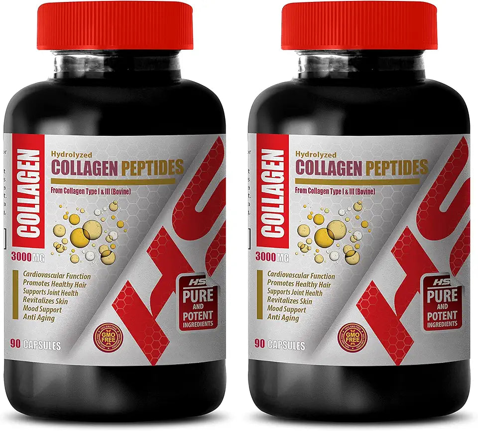 Collagen 3000MG Hydrolyzed Peptides Type I & III Capsules C614988