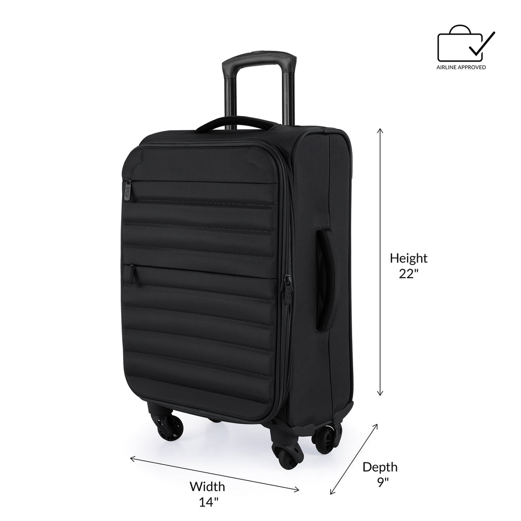 3-Piece Softside Luggage Set, Black J1921
