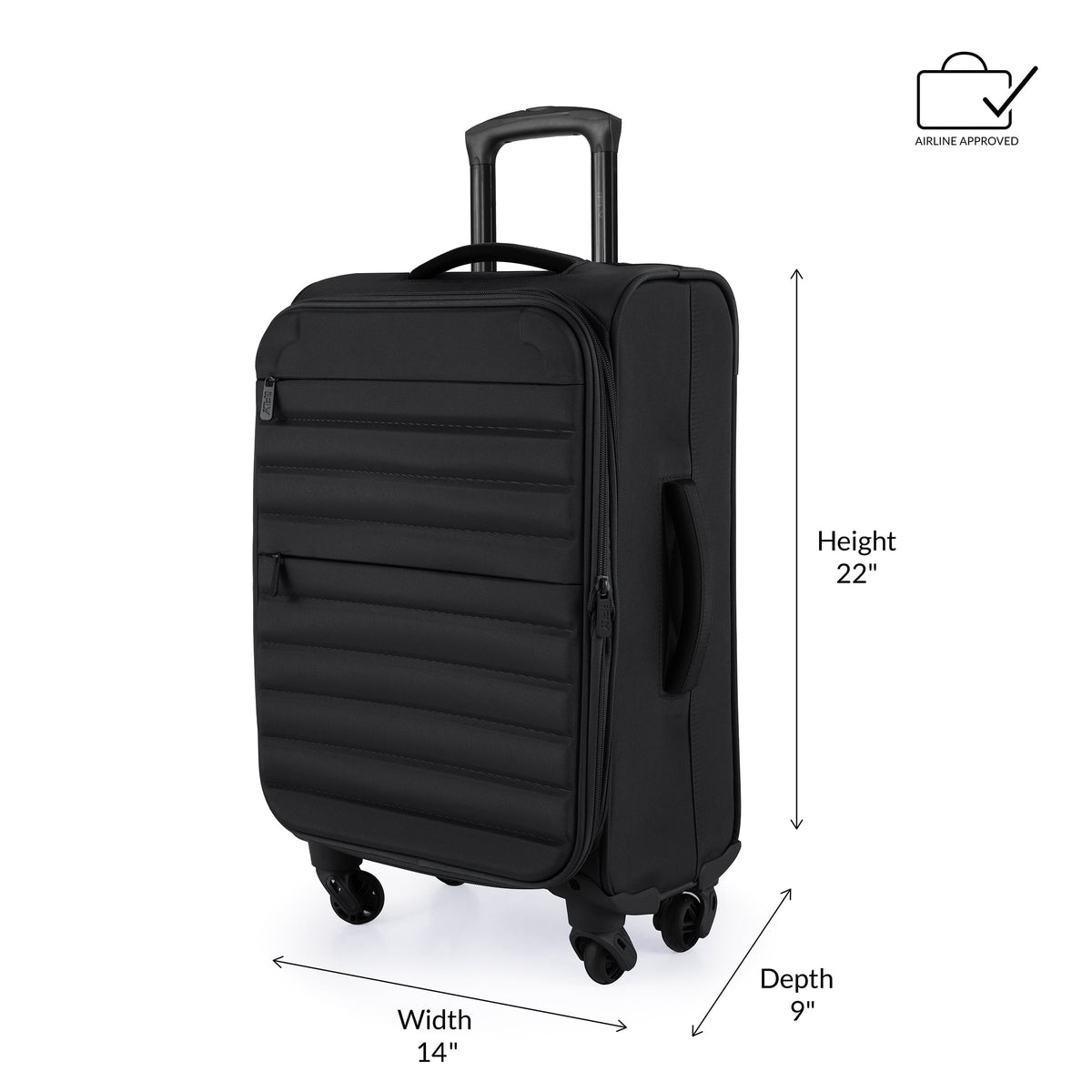 3-Piece Softside Luggage Set, Black J1921