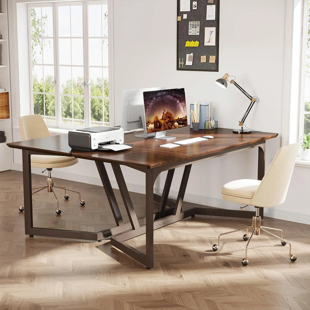 55 Inch Walnut Computer Desk Z139