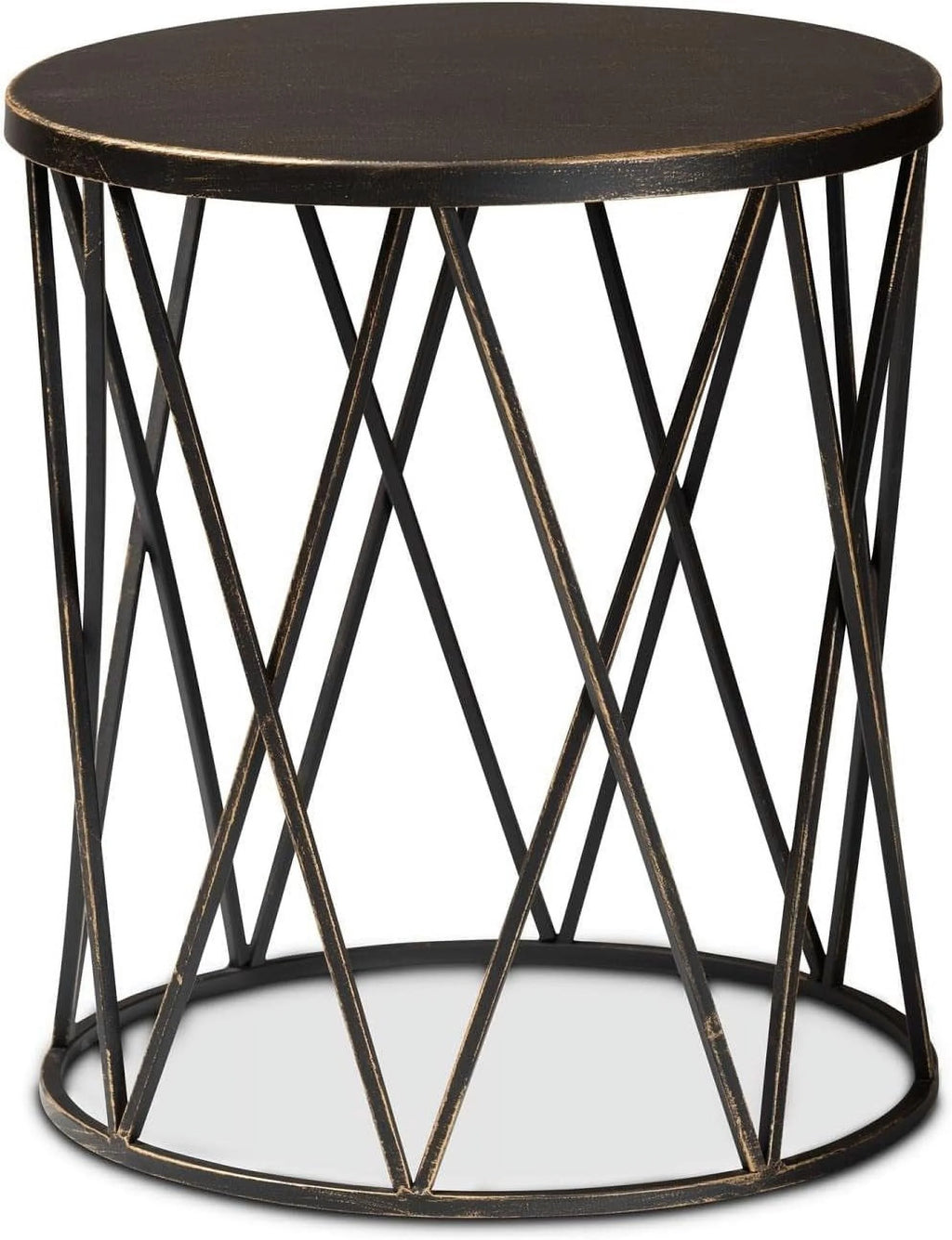 Antique Black Metal End Table I68883