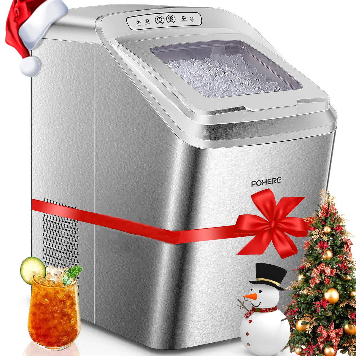 White Stainless Steel Nugget Ice Maker J8033
