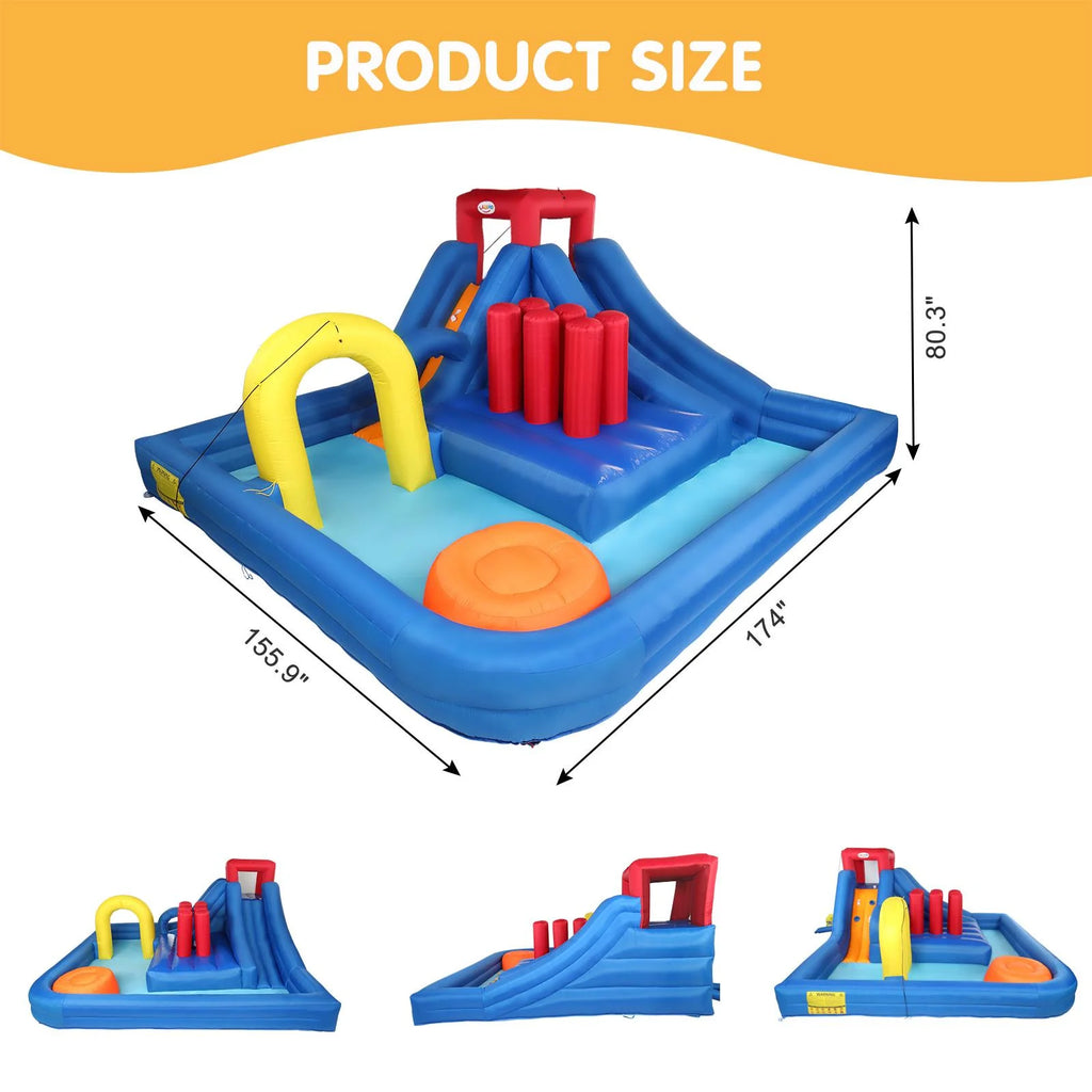 Inflatable Bounce House Castle with 2 Water Slide Pool O2415