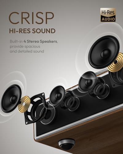 Vinyl Record Player with Bluetooth, Built-in Speakers, Phono Preamp, 33/45 RPM S518851