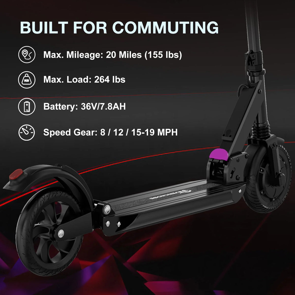 Electric Scooter 350W Motor 8 Solid Tires A779493