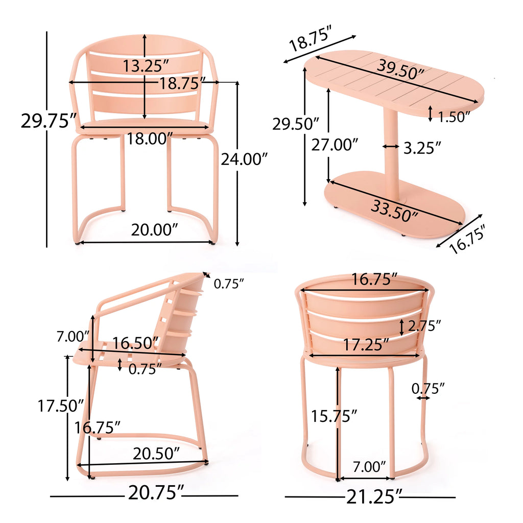 3 Piece Iron Bistro Set M362