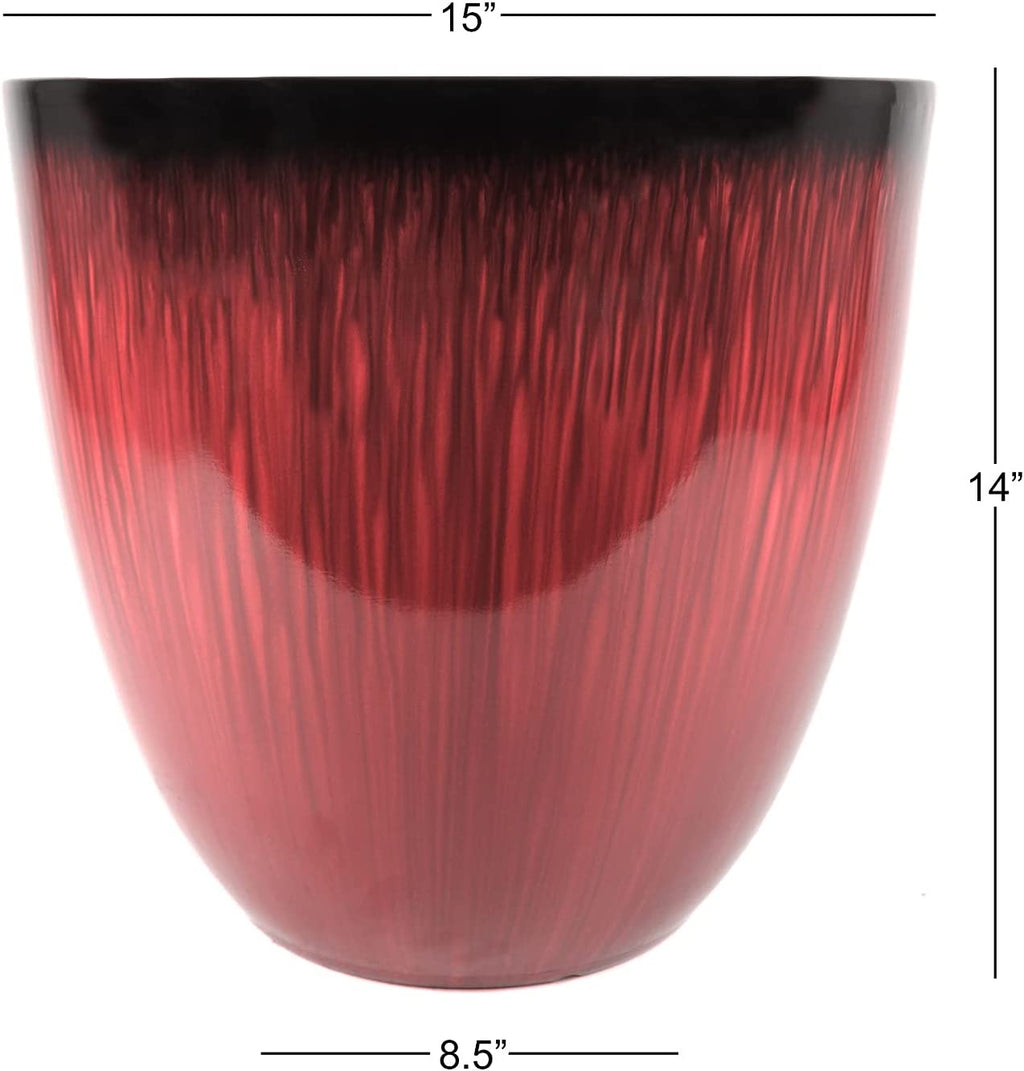 15 Inch Red Egg Shaped Planter L192503