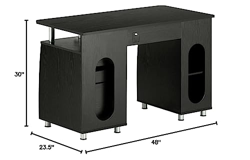 Espresso Writing Desk with Drawers & File Cabinet G656
