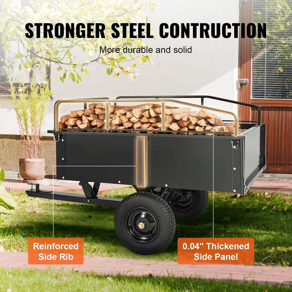 750 lbs 15 Cu. Ft Steel Utility Trailer with Removable Sides F93554