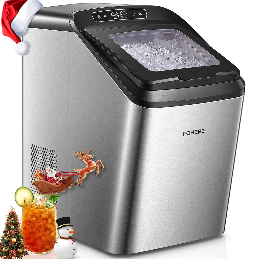 White Stainless Steel Nugget Ice Maker J8033