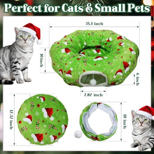 Christmas Cat Tunnel Tree Skirt with Cushion and Hanging Ball Toy L437694