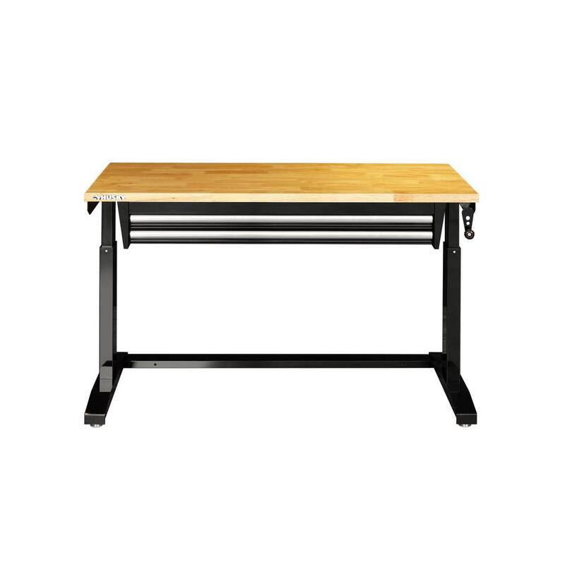 Black Adjustable Height Worktable with 2-Drawers Q9554