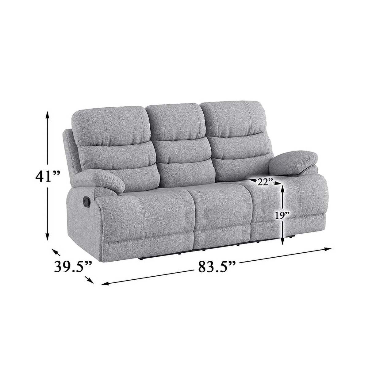 Gray Chenille Double Reclining Sofa M453828
