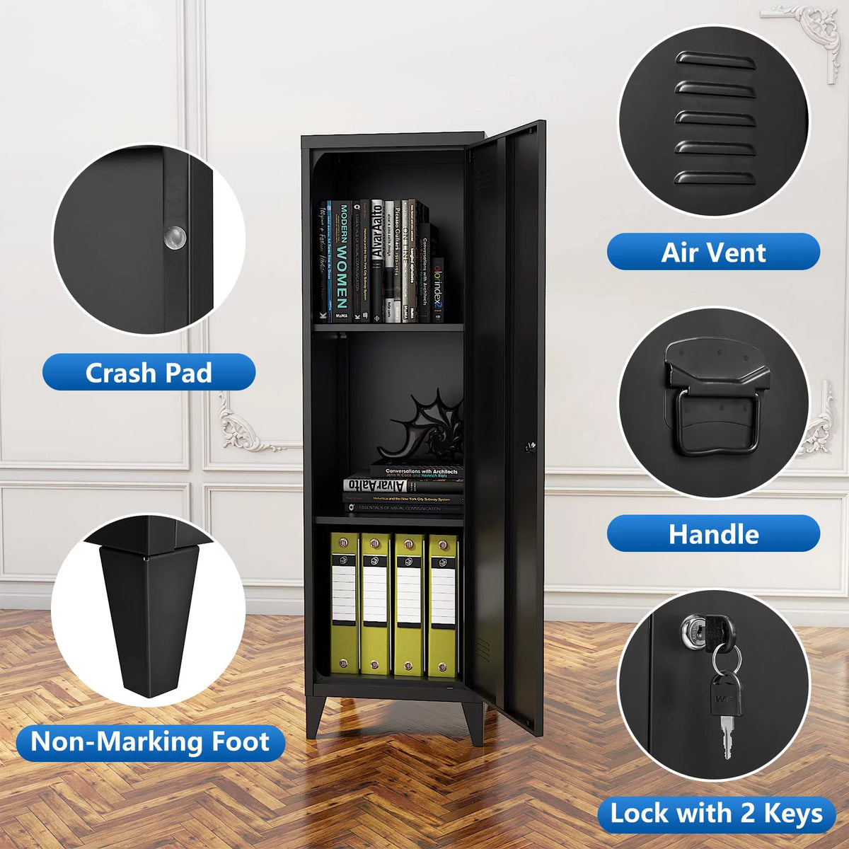 Metal Locker Storage Cabinet with Locking Door K8818